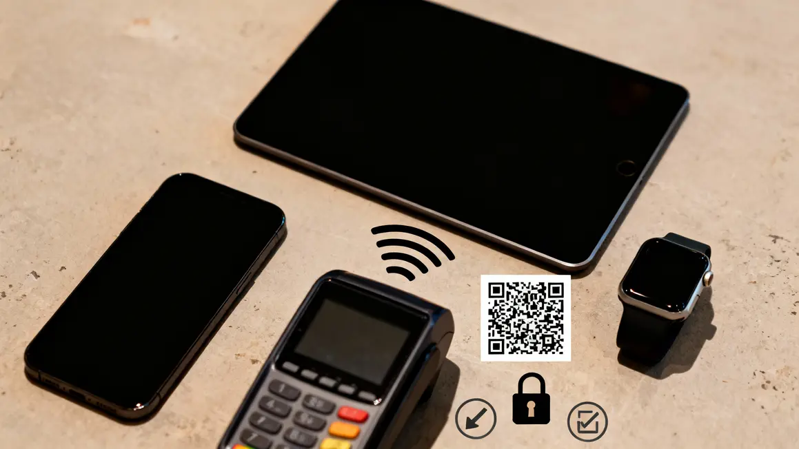 Infographie paiement mobile NFC et QR code