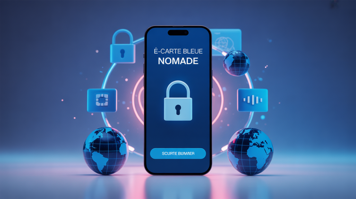 illustration e carte bleue nomade smartphone securite