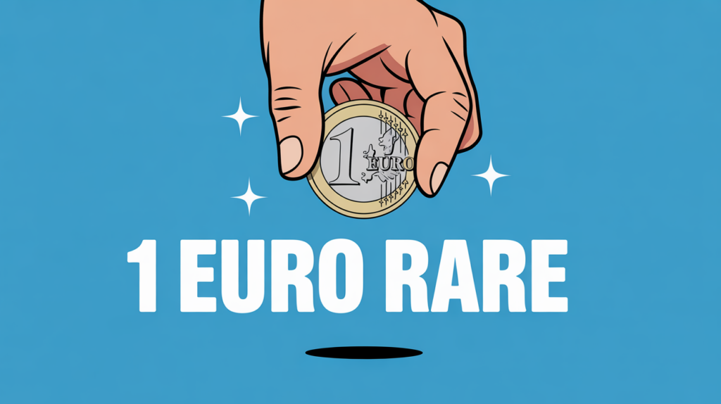 piece 1 euro rare main fond bleu