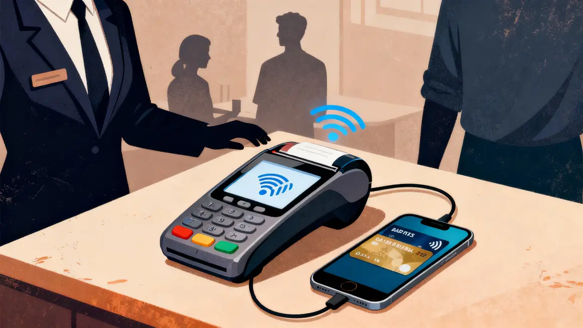 Terminal paiement mobile branche smartphone NFC