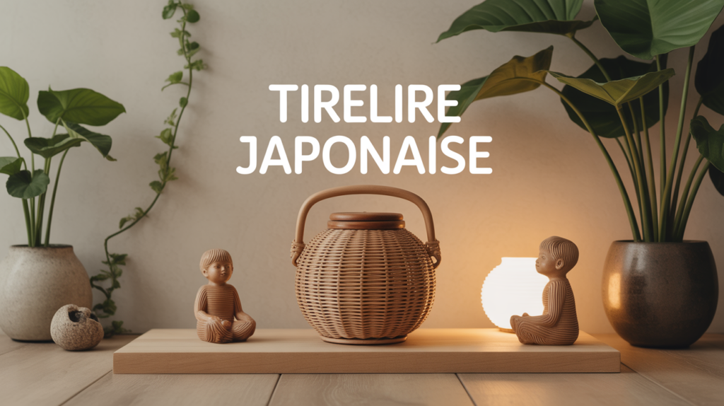 Tirelire japonaise artisanale avec grille épargne et famille