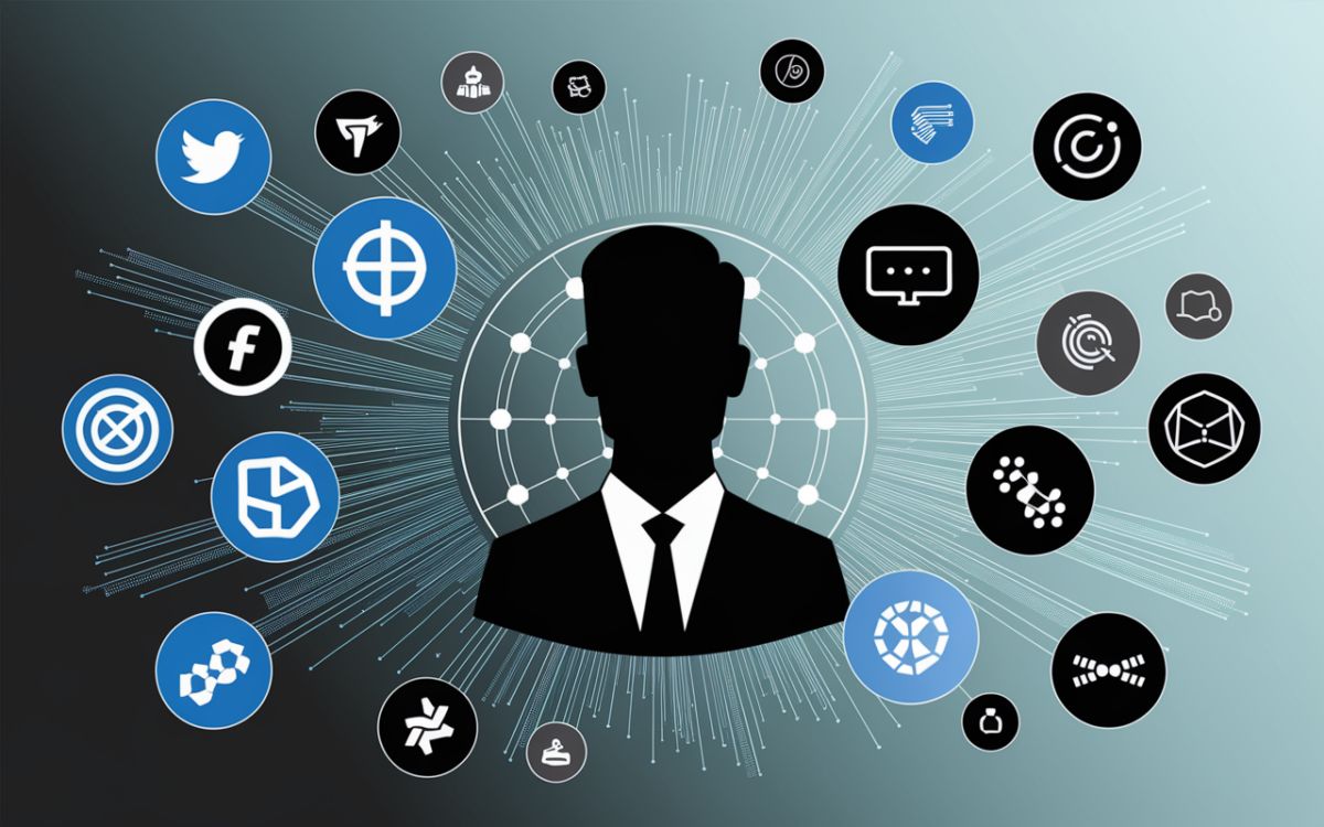 Schéma virtual capital réseaux sociaux et crypto