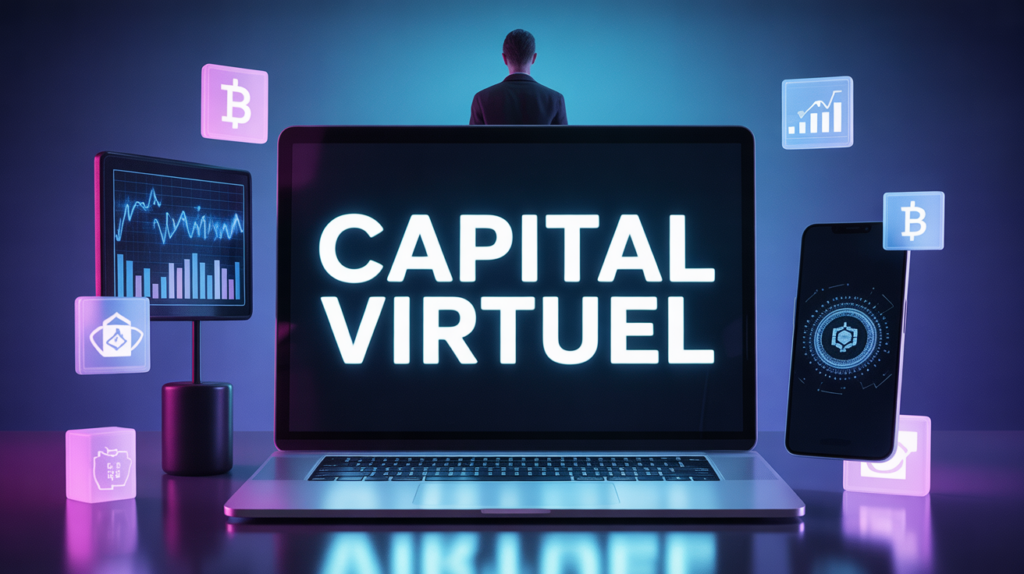 Scène moderne virtual capital graphique crypto