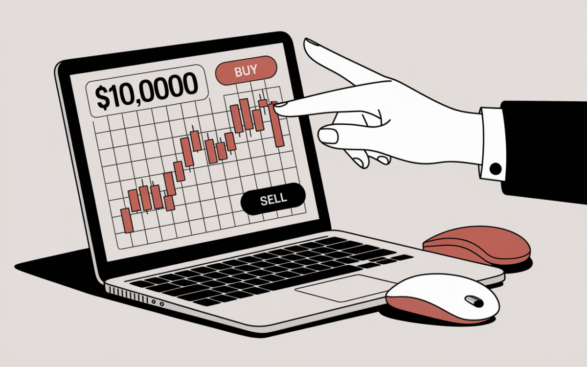 Graphique boursier virtual capital trading fictif