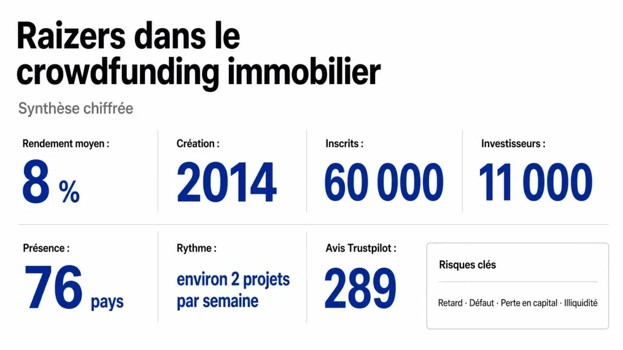 Raizers avis : chiffres clés du crowdfunding immobilier et principaux risques