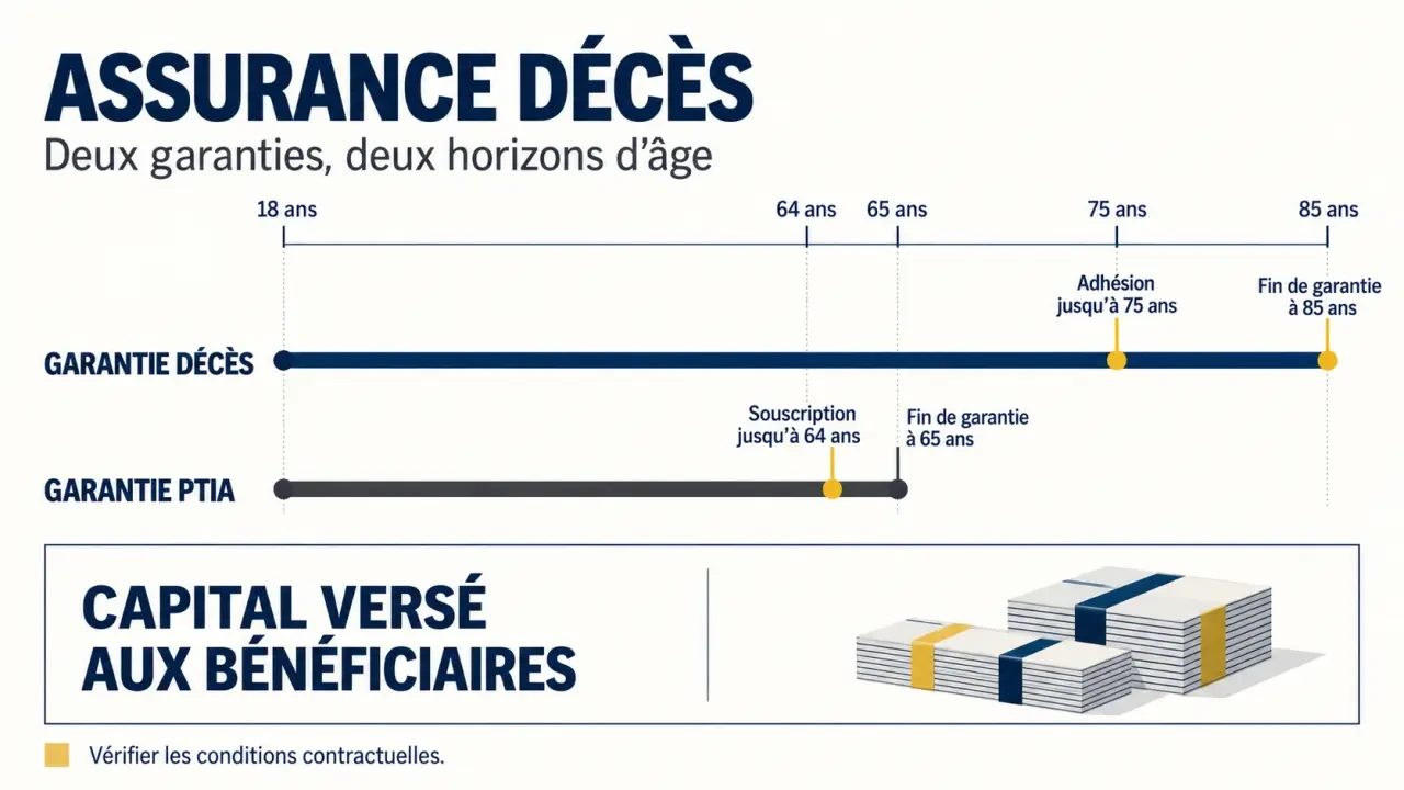 Assurance décès LCL : différences entre garantie décès et PTIA et limites d’âge